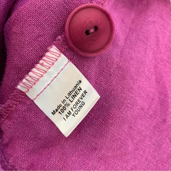 Flax Tour Linen Jacket in Sangria Size M - Picture 5 of 8